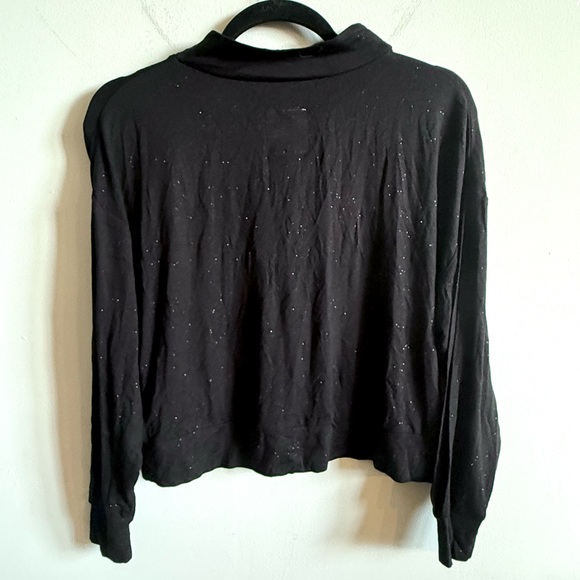 NWOT Chaser Sparkle Split Sleeve Mock Neck Top - Picture 5 of 5